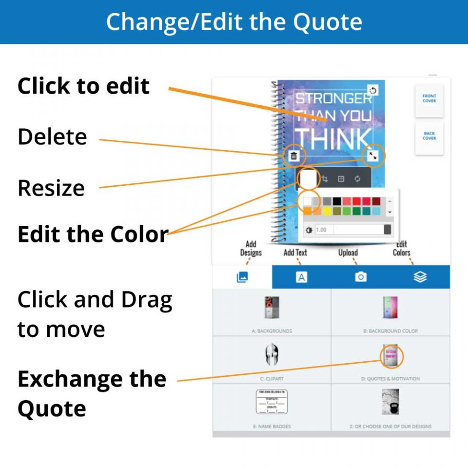 Edit the colors for the fitness journal