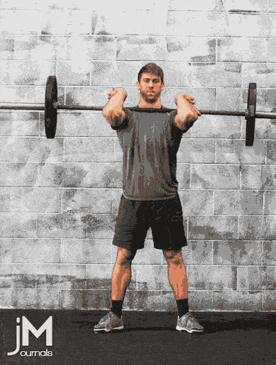 gif of a front squat from the side with fast motion