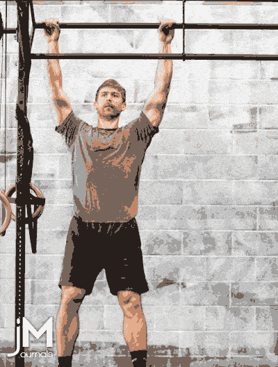 a fast motion kipping pull-up gif