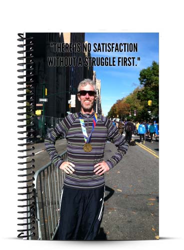 Customize a workout journal with a personalized photo and text