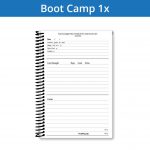 Boot camp journal with places for core and conditioning