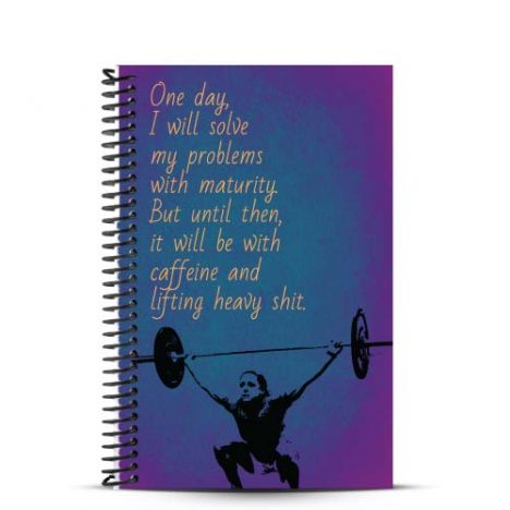 Caffeine and lifting journal front cover