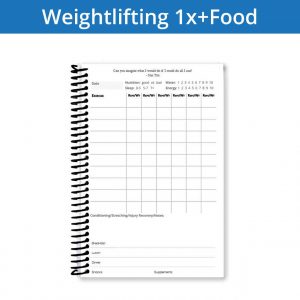 Record your nutrition with the weightlifting journal 1x + food page
