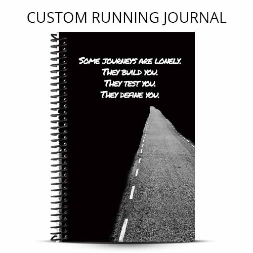 Black Open Road custom running journal cover