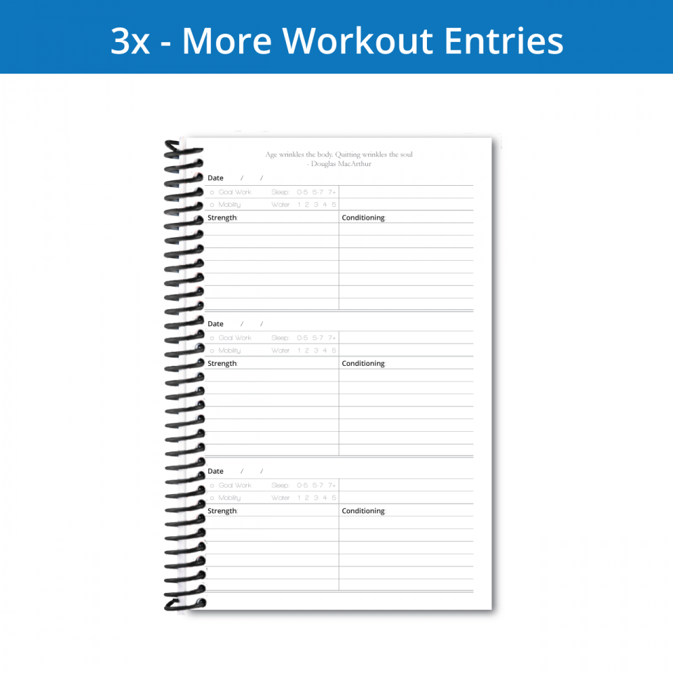 The Fitness Journal 3x workout page gives the most entries but has less writing space
