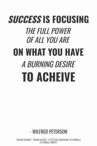 Success is focusing the full power of all you are - wilfred peterson fitness journal inspiration pinterest
