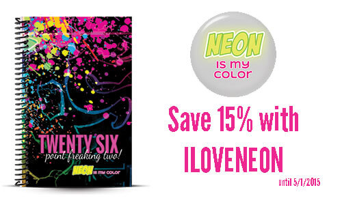 Neon is My Color marathon journal and coupon
