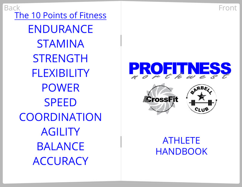 chad's and ProFitness Northwest and CrossFit Bellingham custom fitness handbook and journal