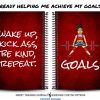 Sarah's black and red goals journal with custom uploaded art
