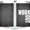 Black workout journal front and back cover on white background