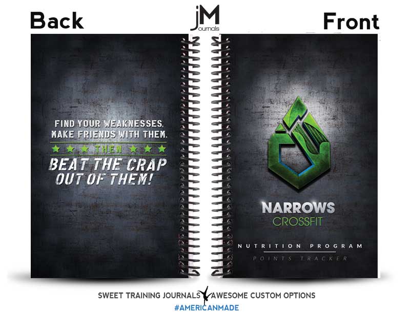 Narrows CrossFit Nutrition Challenge Notebook black front and back cover