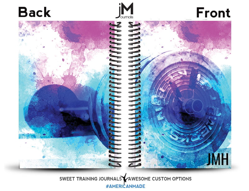 jessica's blue and purple custom weightlifting journal