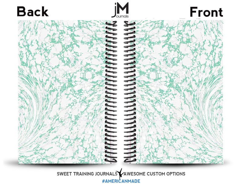 Krista green and white marble texture custom wod journal