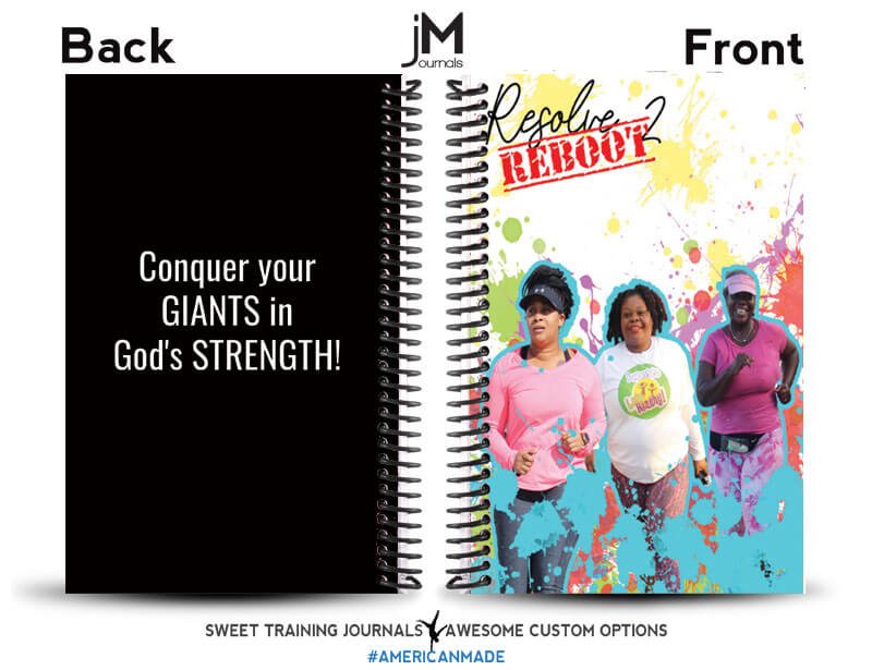Resolve to reboot black and rainbow custom fitness journal