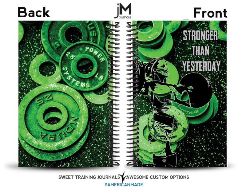 Stephanie green and black custom fitness journal
